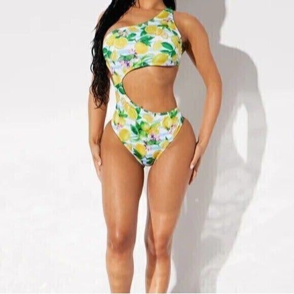 Sorrento Italy Inspired Lemon 1 Piece Swimsuit Size S/M RefN07 - Picture 3 of 12